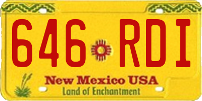 NM license plate 646RDI