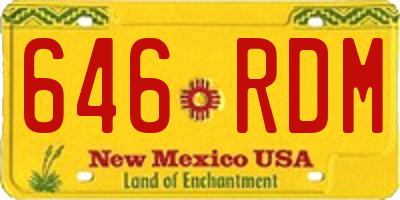 NM license plate 646RDM