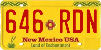 NM license plate 646RDN