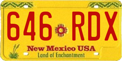 NM license plate 646RDX