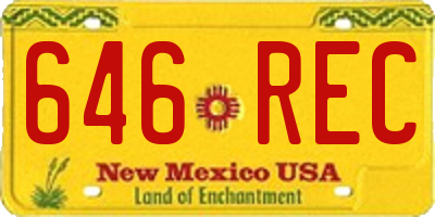 NM license plate 646REC