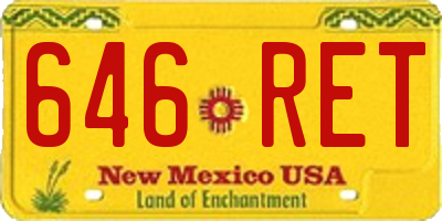 NM license plate 646RET