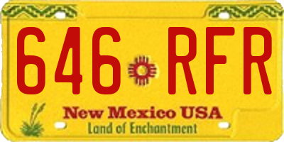 NM license plate 646RFR