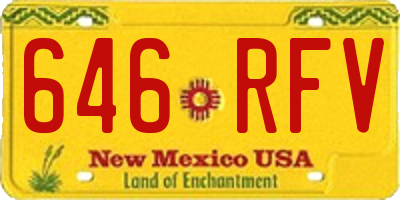 NM license plate 646RFV