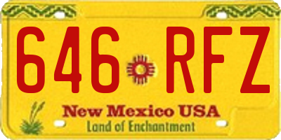 NM license plate 646RFZ