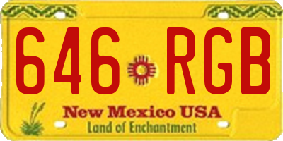 NM license plate 646RGB