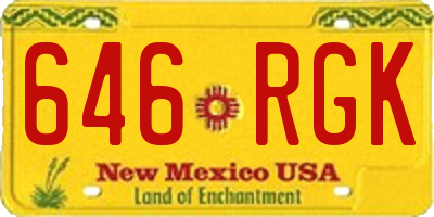 NM license plate 646RGK