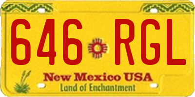 NM license plate 646RGL