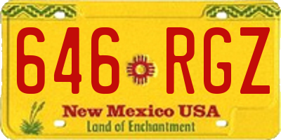 NM license plate 646RGZ