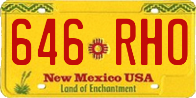 NM license plate 646RHO
