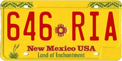 NM license plate 646RIA