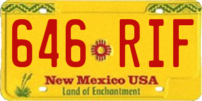 NM license plate 646RIF