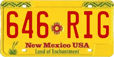 NM license plate 646RIG