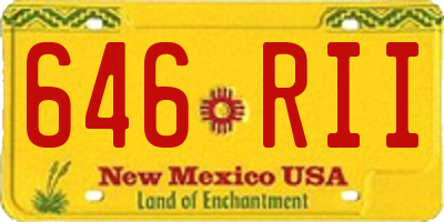 NM license plate 646RII