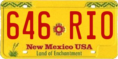 NM license plate 646RIO