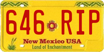 NM license plate 646RIP