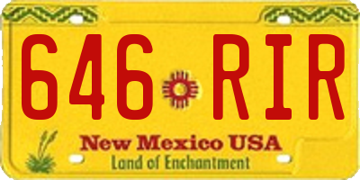 NM license plate 646RIR