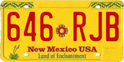 NM license plate 646RJB