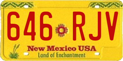 NM license plate 646RJV