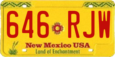 NM license plate 646RJW