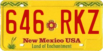 NM license plate 646RKZ