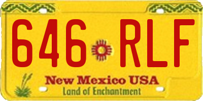NM license plate 646RLF
