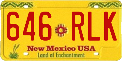 NM license plate 646RLK