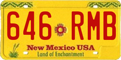 NM license plate 646RMB