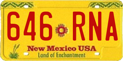 NM license plate 646RNA