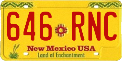 NM license plate 646RNC