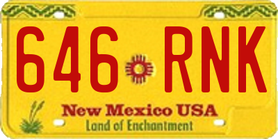 NM license plate 646RNK