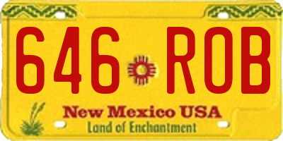NM license plate 646ROB