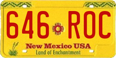 NM license plate 646ROC