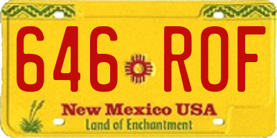 NM license plate 646ROF
