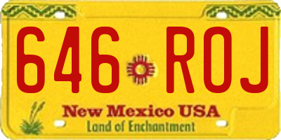 NM license plate 646ROJ