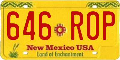 NM license plate 646ROP