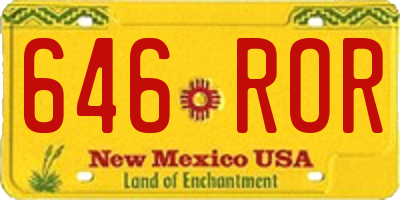 NM license plate 646ROR
