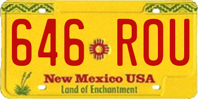 NM license plate 646ROU