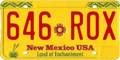 NM license plate 646ROX