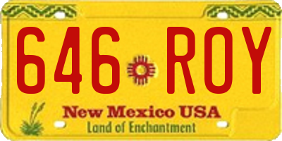 NM license plate 646ROY