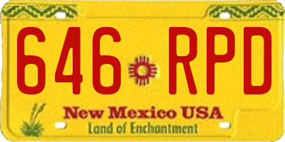 NM license plate 646RPD