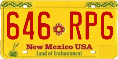 NM license plate 646RPG