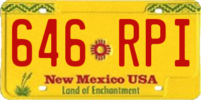 NM license plate 646RPI