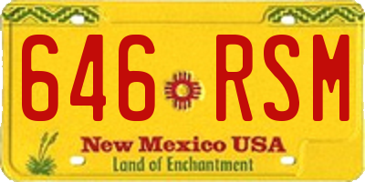 NM license plate 646RSM