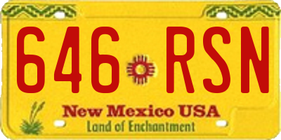 NM license plate 646RSN