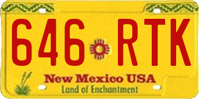 NM license plate 646RTK