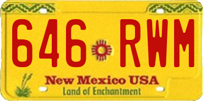 NM license plate 646RWM