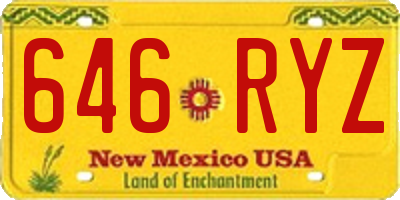 NM license plate 646RYZ