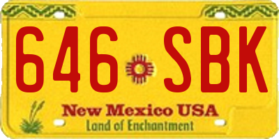 NM license plate 646SBK