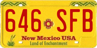 NM license plate 646SFB